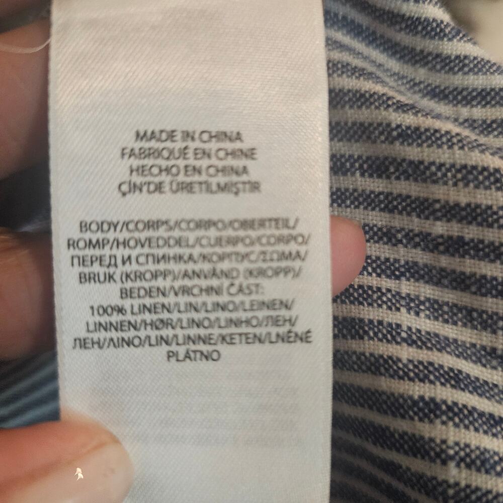 Ralph Lauren Polo Striped Linen Midi Skirt Size 10 - Picture 5 of 5